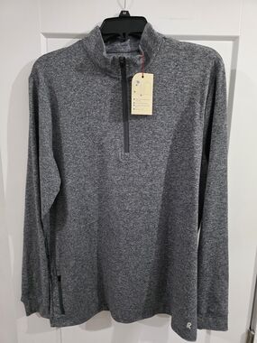 Men's Heather Grey Quarter-Zip Performance Pullover